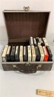 8 track lot with carrying case.  Johnny cash,