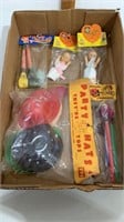 New old stock toys and party supplies from 60s
