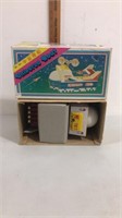 Vintage universe boat tin toy in original box