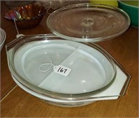 DIVIDED CASSEROLE DISH AND CAKE STAND