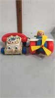 2 vintage fisher price pull toys