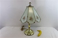 Vintage Eagle Candelabra Lamp with Glass Shade