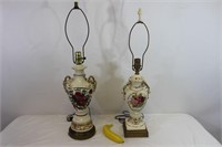 Pair of Vintage Ceramic Base Table Lamps
