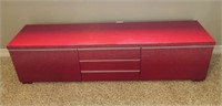 Red Storage Bench Locker/19”H,71”W,16”D