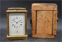 Small carriage clock with box