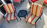 Hampton Bay Metal Chairs,Cushions,Table