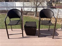 Hampton Bay Patio Chairs w/ Storage Table