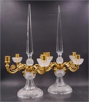 Pair of crystal candelabras