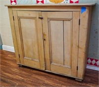Antique pine storage cabinet