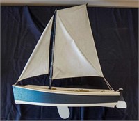 Wooden model sailboat