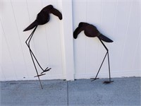 Metal Yard Art Birds/3’H,22”W