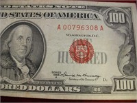 1966A $100 Red Seal Fr#1551