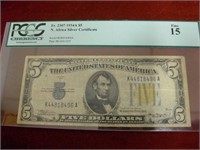 1934A $5 N Africa Silver Cert. FR#2307