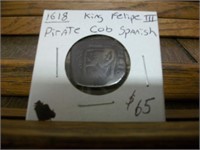 1618 King Felipe III Spanish Pirate Cob