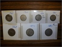 1868 Shield &1897,1883 no Cent V Nickel's