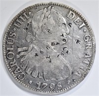 1798 SPANISH 8 REALE SILVER COIN W/CHOP MARKS