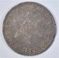 1853 3-CENT SILVER  VG