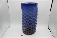 Blenko Wayne Husted Blue Bubble Wrap 12.25" Vase