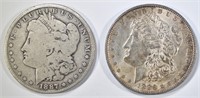 1886 UNC & 87-O VG MORGAN DOLLARS