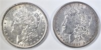 (2) 1889 MORGAN DOLLARS   AU