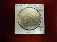 1923D Cracked Die Obv & Rev Peace Silver Dollar