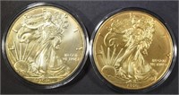 (2) 2016 GILDED AMERICAN SILVER EAGLES