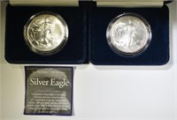 1999 & 2000 UNC AMERICAN SILVER EAGLES