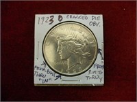 1923D Cracked Die Obv. Peace Silver Dollar