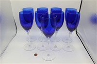 Set of Cobalt Blue Wine Glasses