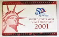 2001 U.S. MINT SILVER PROOF SET ORIG PACKAGING