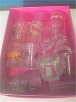 Pink box of collector shot glasses