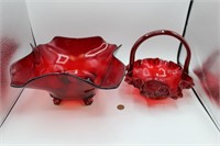 Duo of Vintage Ruby Red Glass