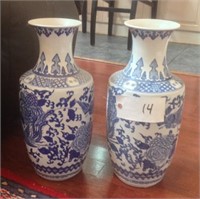 Large blue vases