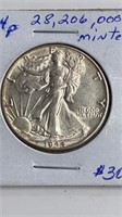 1944 P Walking Liberty Silver Half dollar