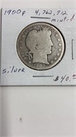 1900 P Barber Half Dollar silver