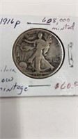 1916 P Walking Liberty Silver Half Dollar