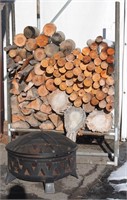 Lot #29 Wood Rack (1' x 4' x 6') w/ Fire Pit
