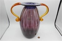Blenko Purple & Amber Sassy 10.25" Vase
