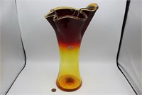 Blenko Amberina Fluted 12.5" Vase