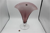 80s Blenko Lavender 12.25" Fan Vase