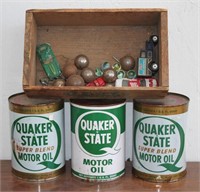Lot #53 Quaker State Oil Cans + Extras