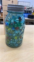 Ball jar with cat eye marbles