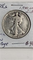 1928 S Walking Liberty Silver Half