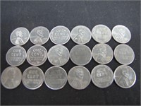 Lot of 18 1943 Us Mint Steel Pennies