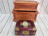 (2) Decorative  Boxes + Jewelry Box From Shanghai