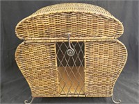 Large Unique Wicker & Metal Basket