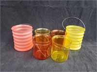 (6) Glass Handled Containers