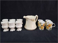 Ceramic Pitcher + 10 Cups