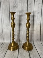 13in. Brass Candlestick Holders