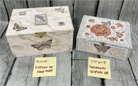 (2) Butterfly Keepsake Boxes